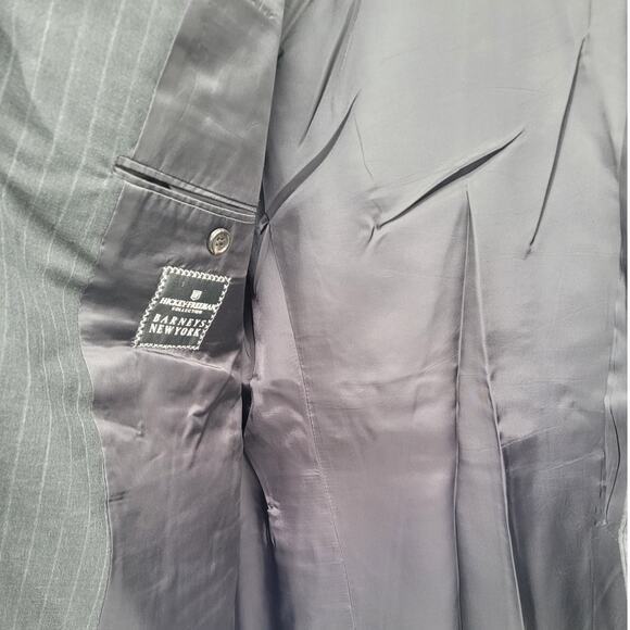 Barneys New York Gray Pin Stripe Two Button Single Breasted Men's Suit Jacket - Picture 8 of 12